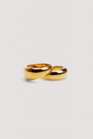 Gold Gold Plated Double Pack Rings