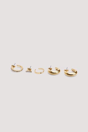 Gold Gold Plated Multipack Earring Set
