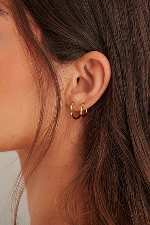Gold Small slim ronde oorbellen in verguld goud