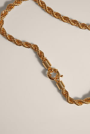 Gold Collana con anello intrecciato placcata in oro