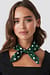 Green Dotted Satin Scarf