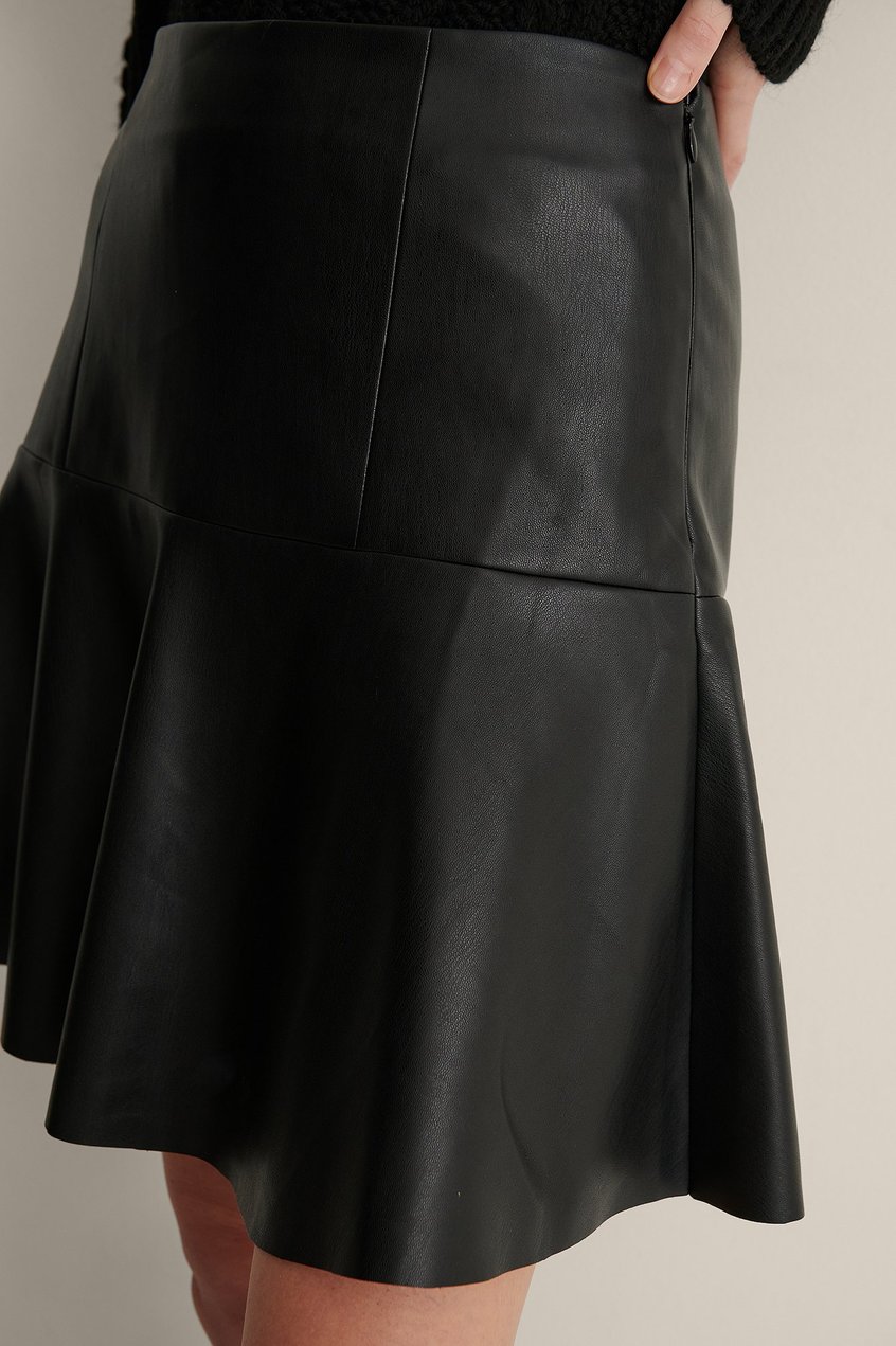Röcke Kunstlederröcke | Half Circle Panel PU Skirt - BI25436