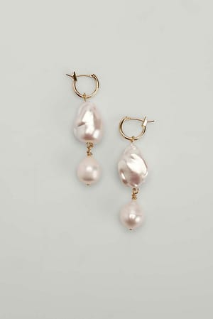 White Orecchini a pendente di perle grandi