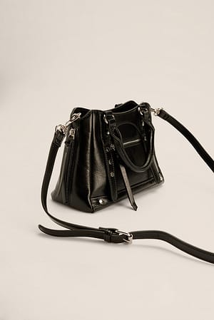 Black Mini borsa con dettaglio metallico