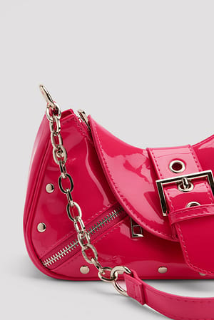 Hot Pink Hardware Detailed Shoulder Bag