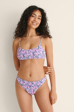 Rosey Floral Slip bikini sgambato con smock