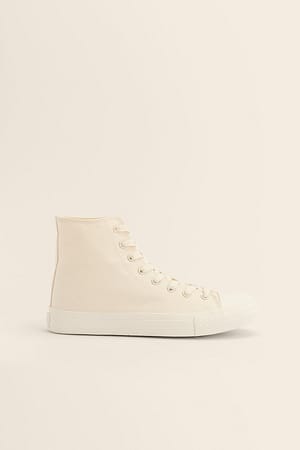 White High Lace Up Trainers