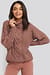 High Neck Cable Knitted Ribbed Sleeve Sweater