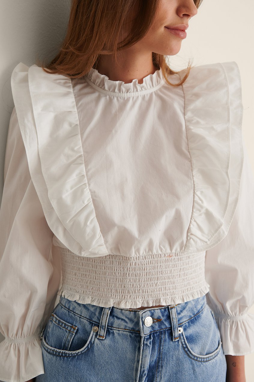 Chemises | Blouses Shirts & Blouses | High Neck Frill Detail Blouse - YC66250