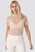 High Neck Short Sleeve Lace Top