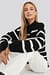 High Neck Striped Knitted Sweater