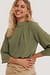 High Neck Wide Sleeve Blouse