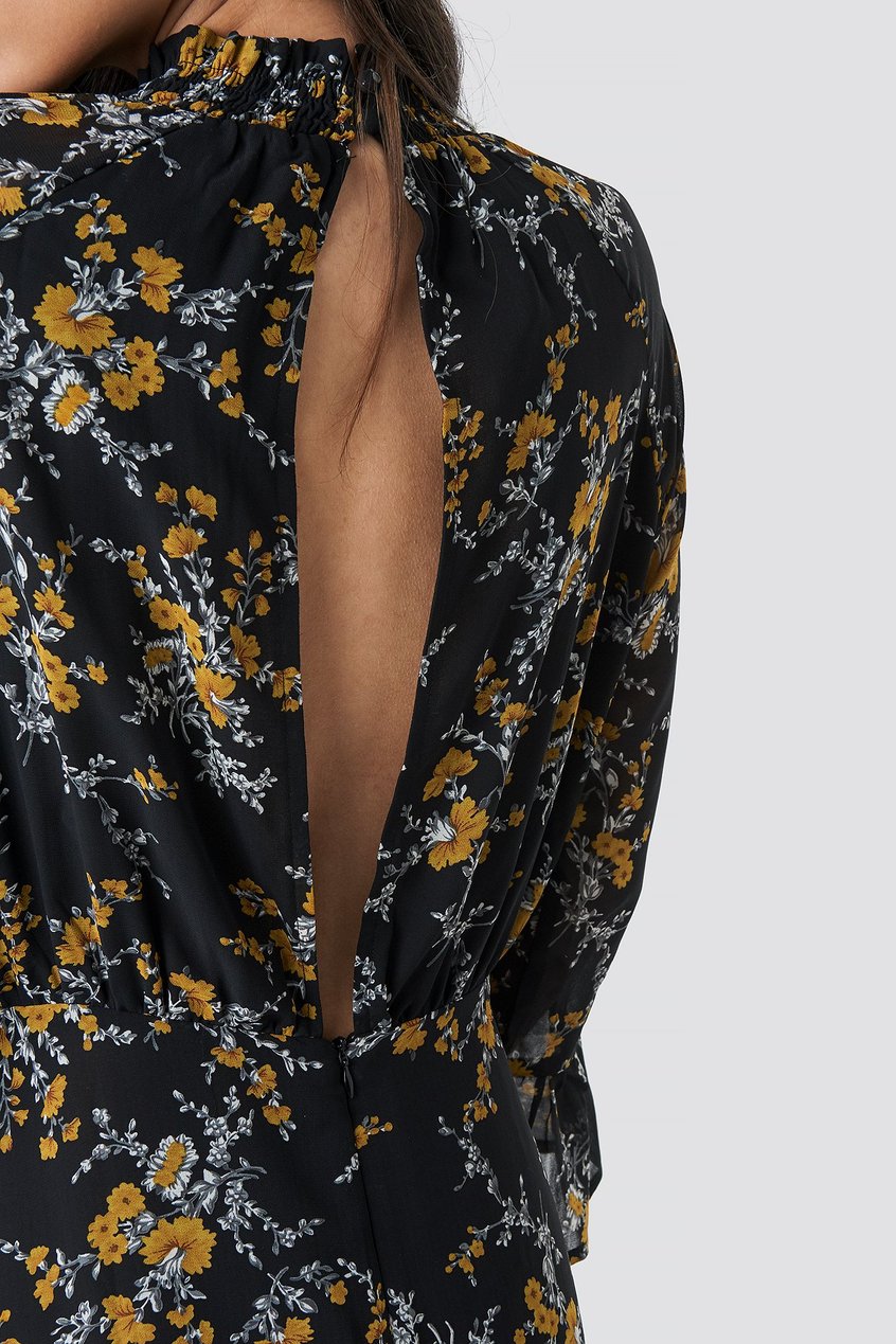 Robes Robes fleuries | Robe en mousseline à détail smocké - HR14800