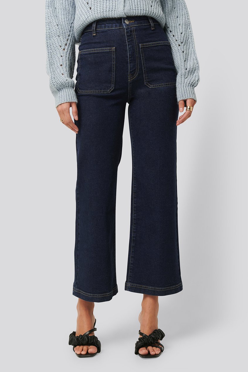 Jean Jeans larges | Jupe Culotte En Jean Bleu - GL28758