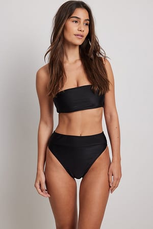 Black Braguita de bikini de cintura alta