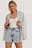 Jeans-Shorts Mit Hoher Taille Used-Look