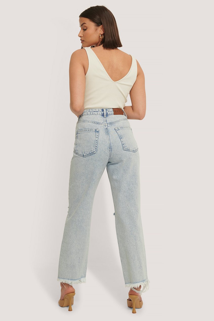 Jeans Bootcut Jeans | Jeans Hohe Taille Used-Look - MS83127