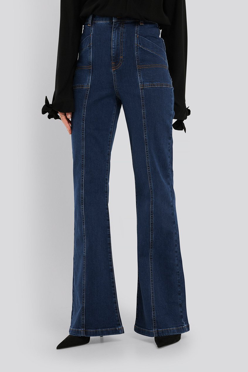 Jean Jean flared | High Waist Front Seam Flare Jeans - VF18303