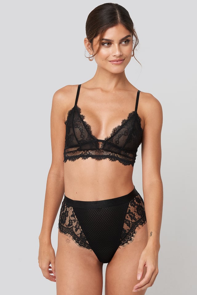High Waist Lace Panty Black