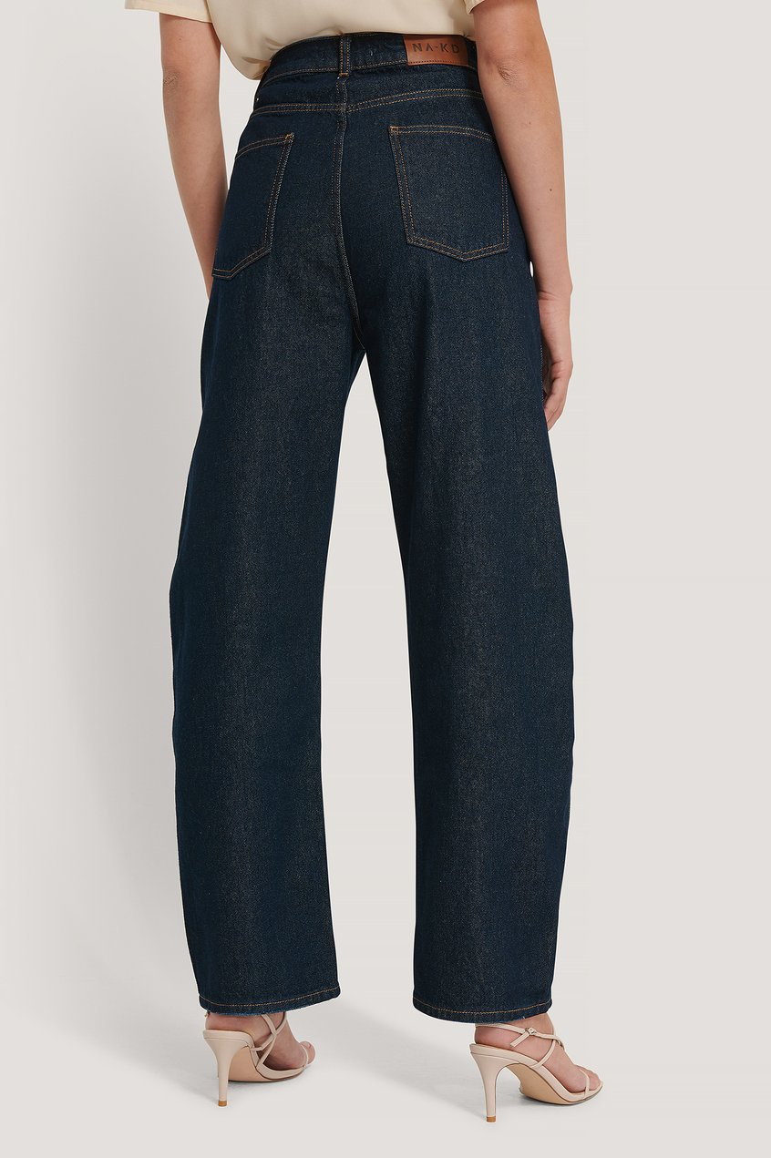 Jean Jeans larges | High Waist Oversized Jeans Bleu - EO76094