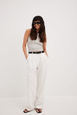 High Waist Pleated Wide Leg Pants Outfit