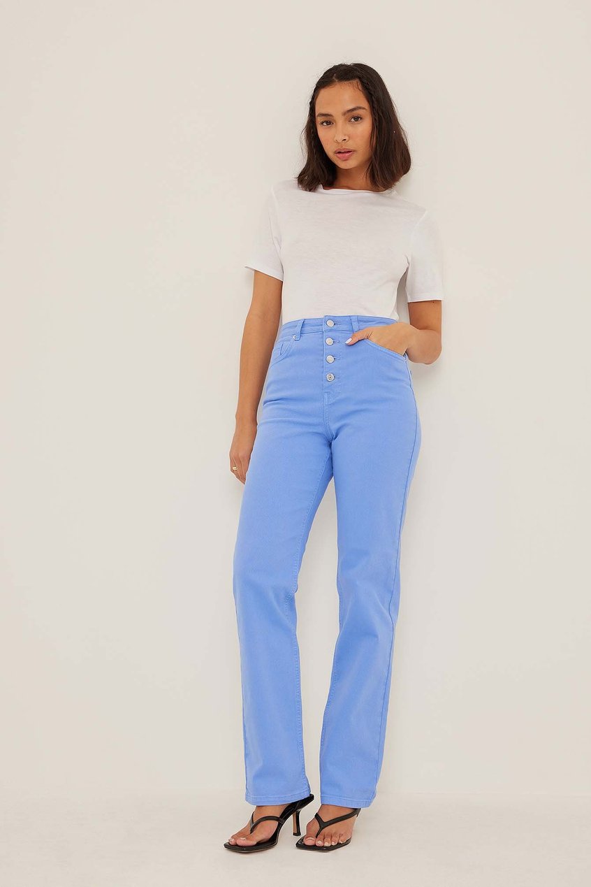 Jeans High Waisted Jeans | Skinny Denim-Jeans mit hochgeschnittener Taille - PI91918