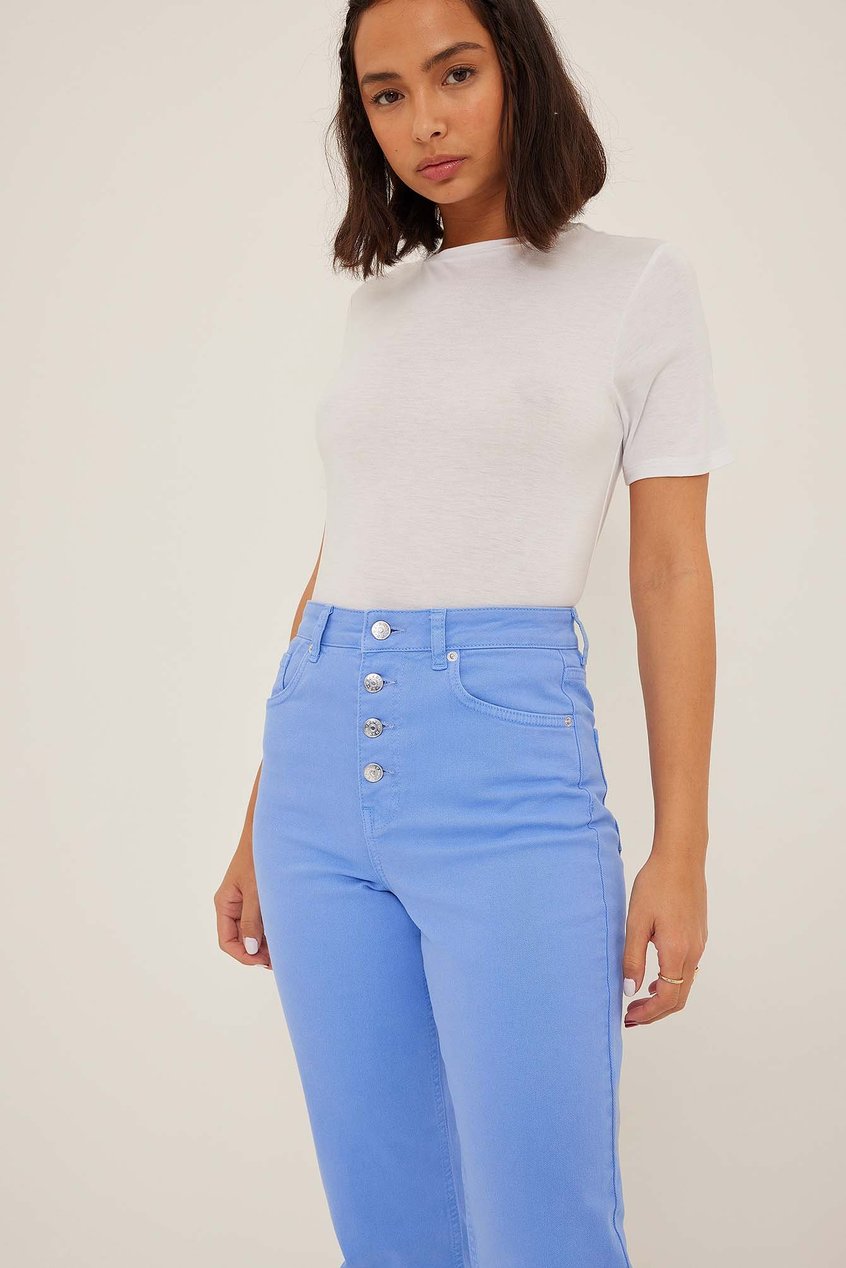 Jeans High Waisted Jeans | Skinny Denim-Jeans mit hochgeschnittener Taille - PI91918