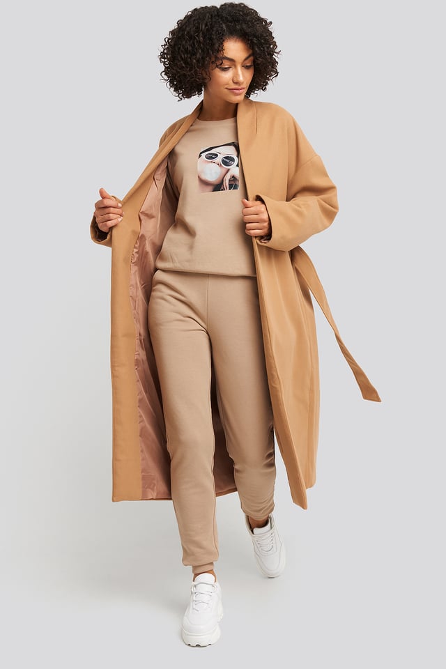 High Waist Slim Leg Joggers nomad