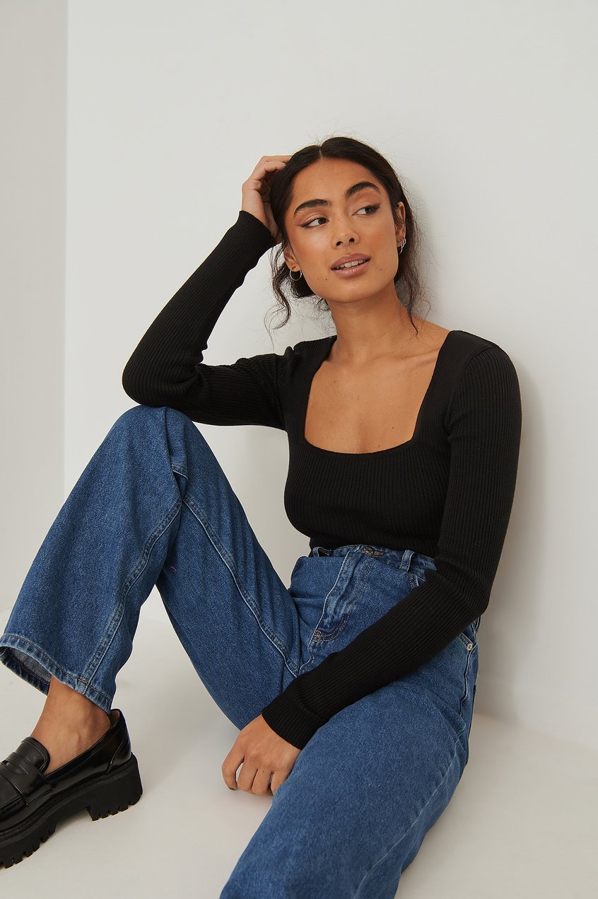 Jeans High Waisted Jeans | Organische gerade Jeans mit hoher Taille - YE42904