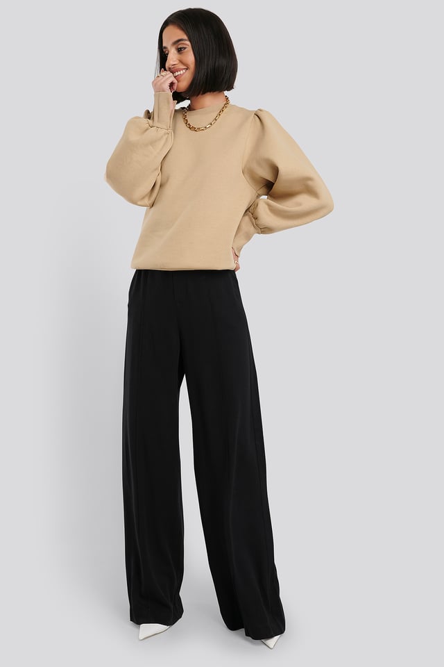 High Waist Wide Leg Pants Black