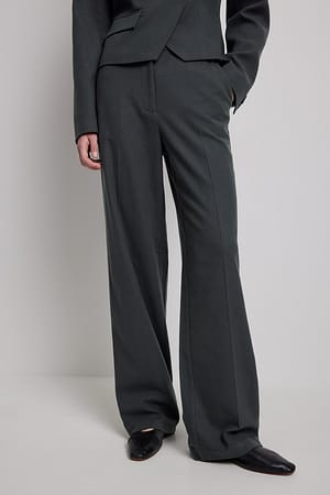 Dark Grey Hose mit hoher Taille