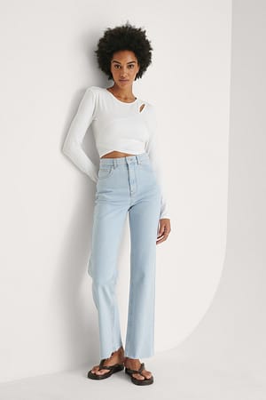 Light Wash Gerade Jeans mit hohe Taille aus Bio-Baumwolle