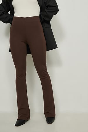 Brown Pantalon bootcut taille haute