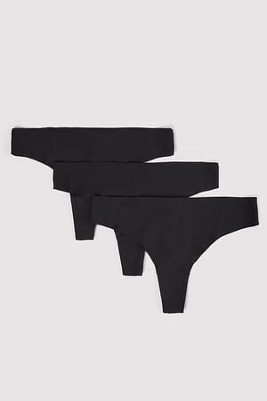 Black Pack de 3 cuecas string invisíveis