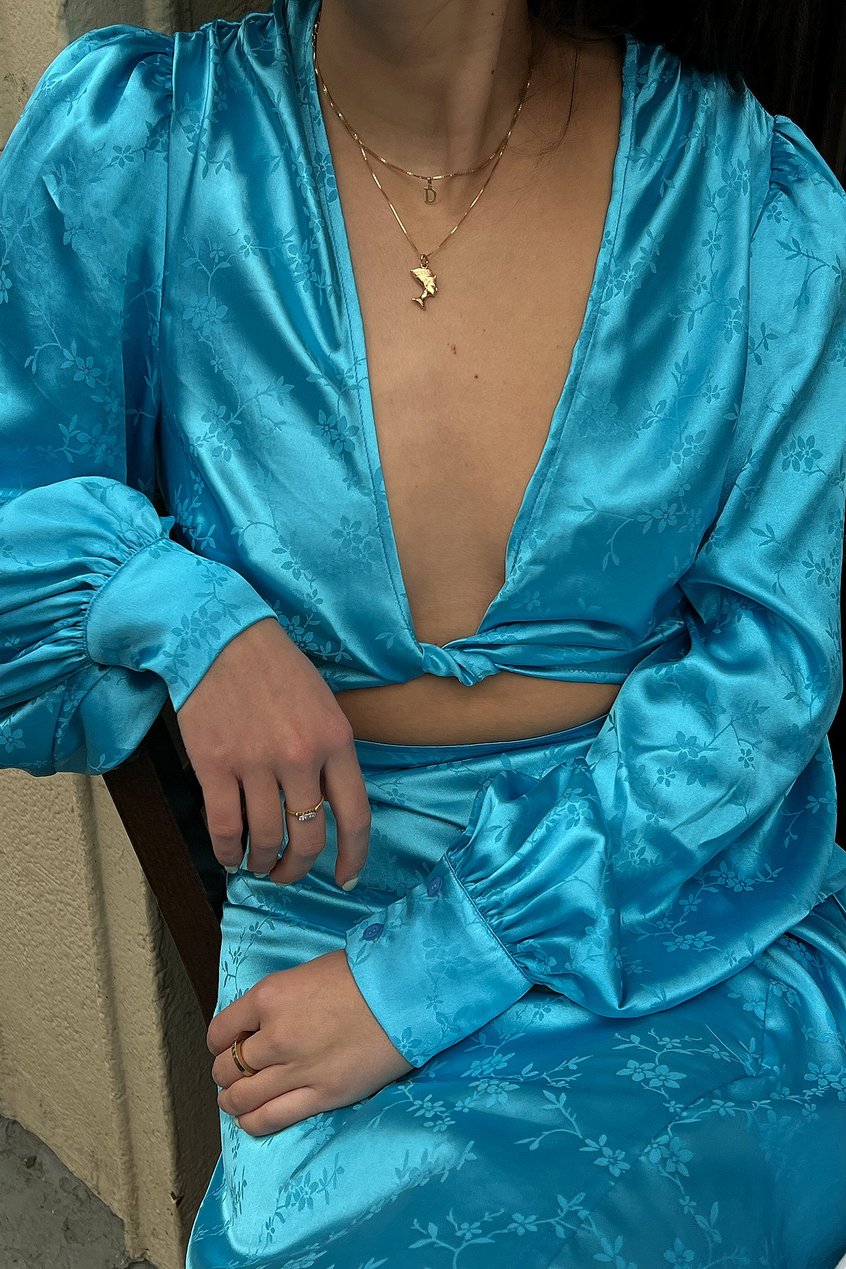 Robes Robes de soirée | Robe mi-longue en satin jacquard - DH67960