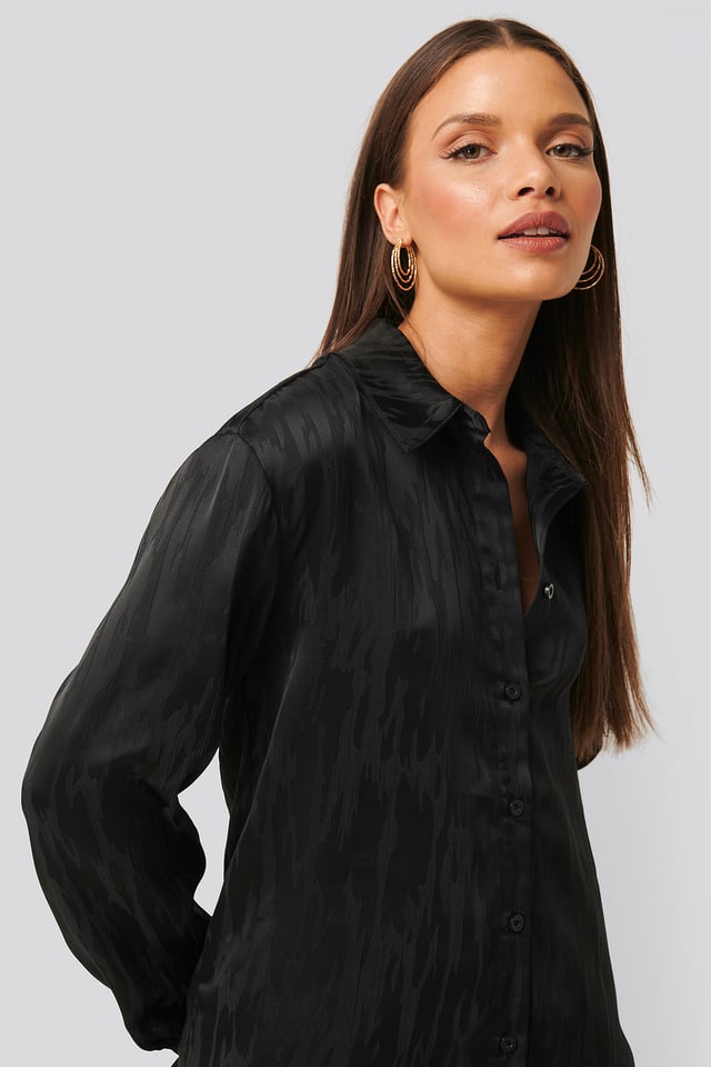 Bluse Med Knapper Black