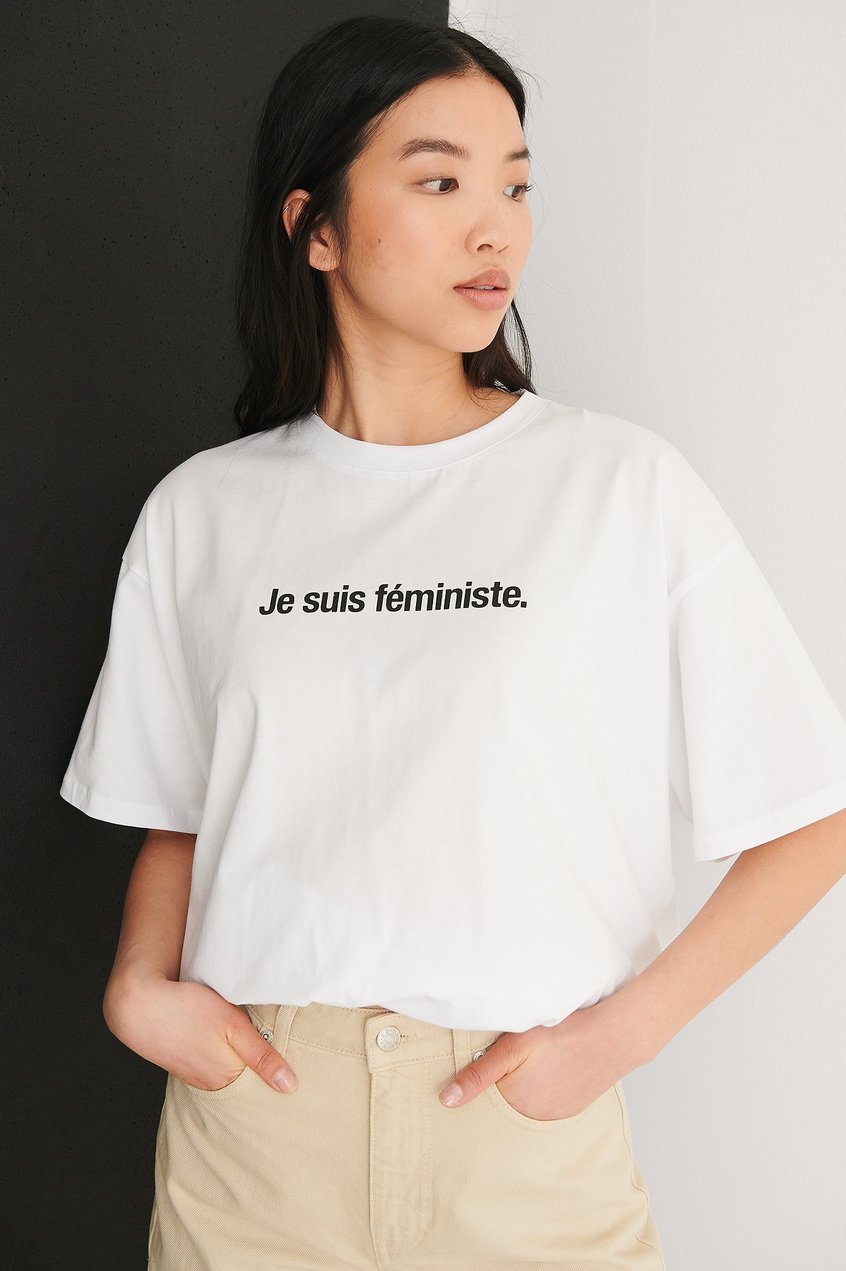 Oberteile T-Shirt mit Aufdruck | Je Suis Feminist T-Shirt - QA35515