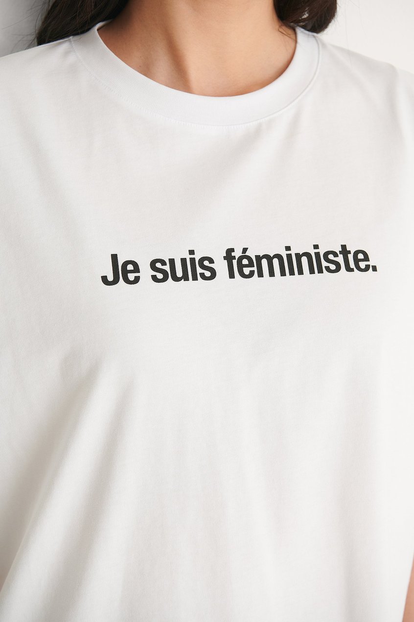 Oberteile T-Shirt mit Aufdruck | Je Suis Feminist T-Shirt - QA35515