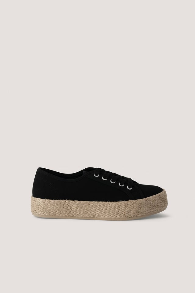 Jute Sole Trainers Black