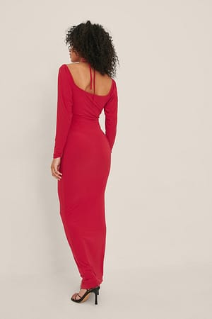 Red Maxi-jurk met uitsnede