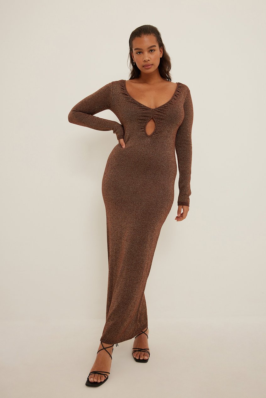 Robes Robes Scintillantes | Keyhole Rouched Detail Maxi Dress - WT83597