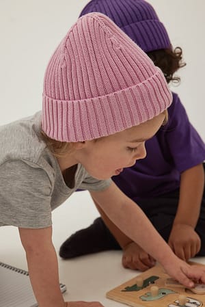 Pink Bonnet en tricot pour enfant