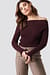Knitted Frill Off Shoulder Sweater