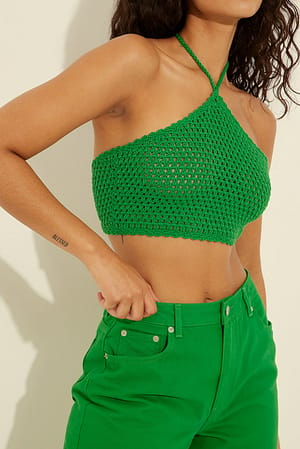 Green Knitted Halterneck Top