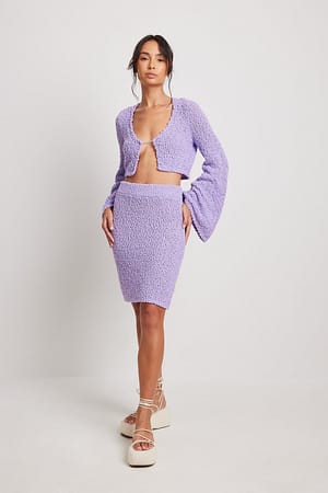 Lilac Minifalda de punto de cintura alta