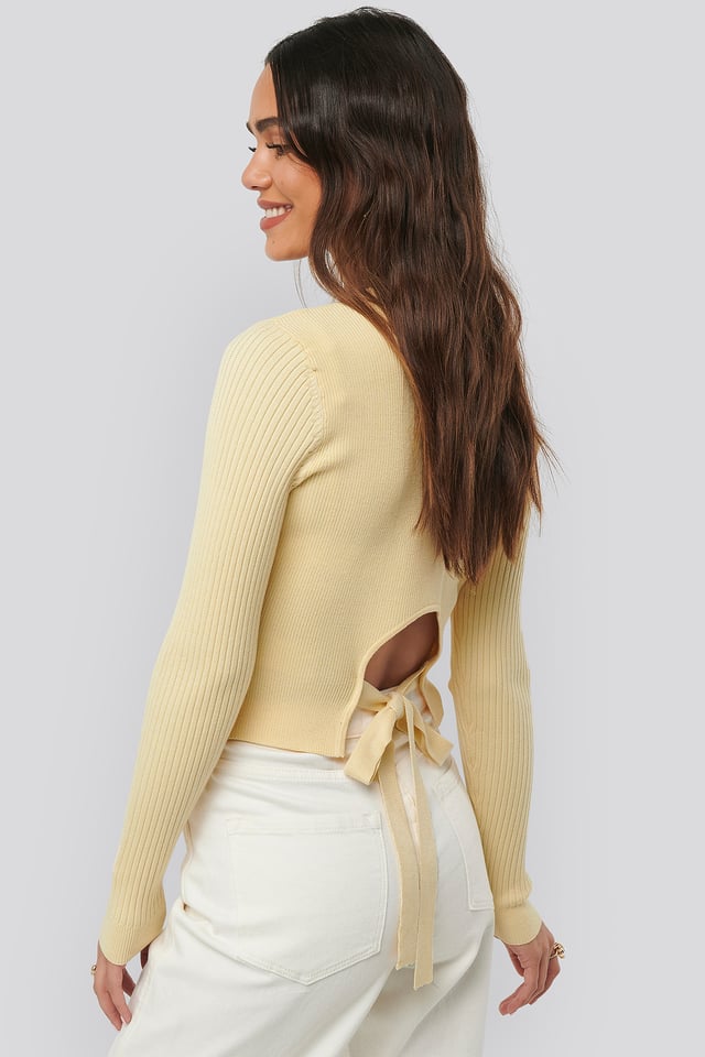 Knot Detail Knitted Sweater Light Yellow