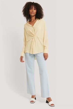 Champagne Knot Front Blouse