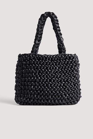 Black Geknüpfte Handtasche