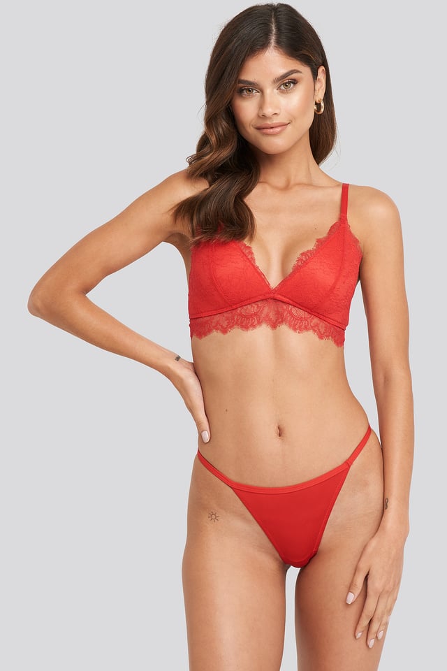 Lace Back Panty Red