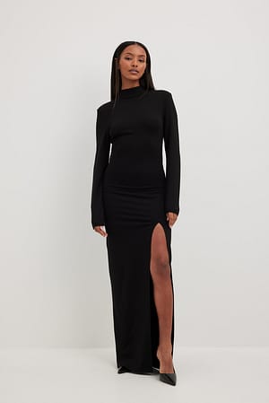 Black Maxi-jurk met kantdetail